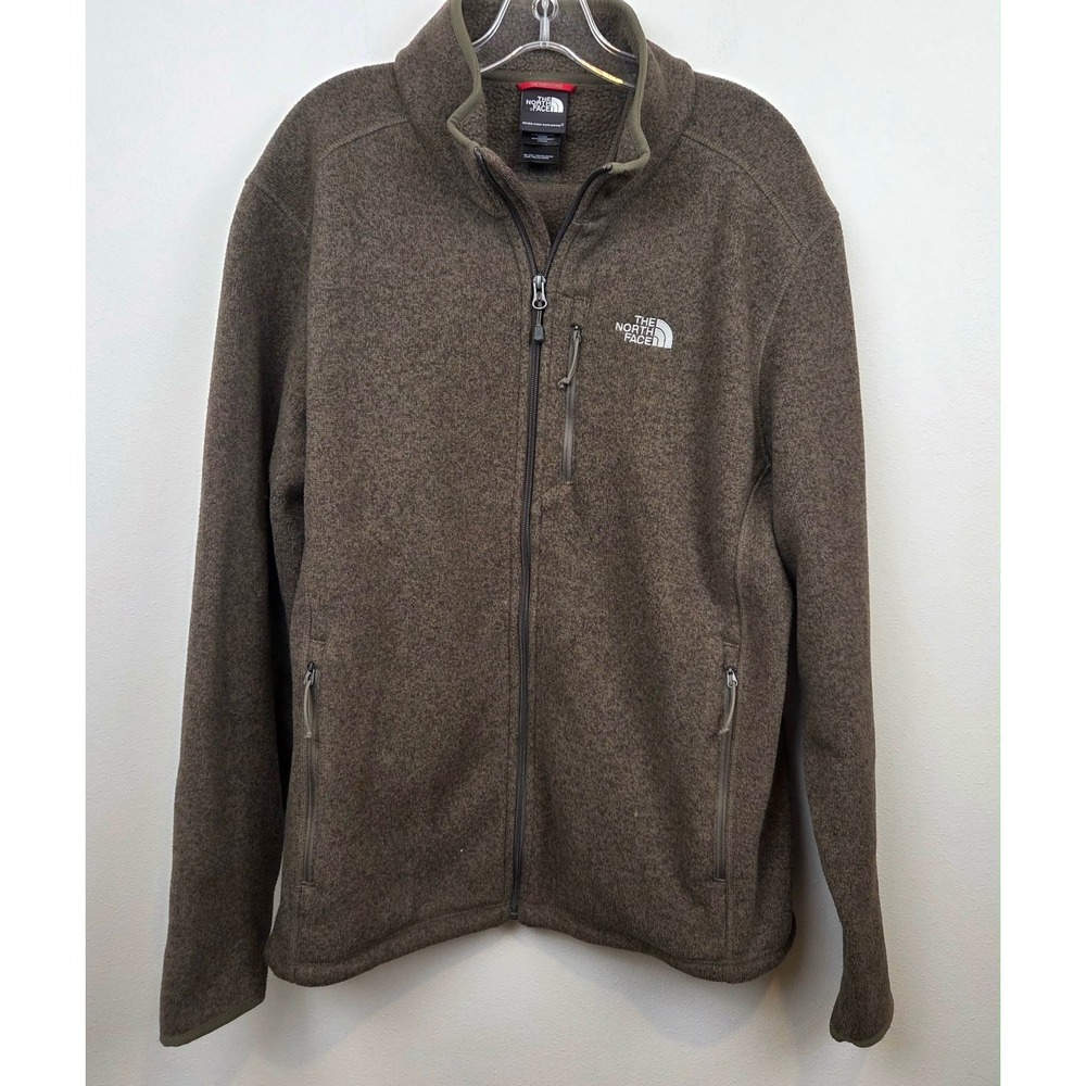 The North Face Full Zip Fleece Jacket Mens Brown Heather Size Large A7TL